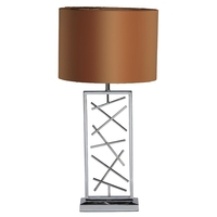 Gaius 1 Light Table Lamp with Bronze Shade - Chrome