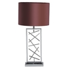 Gaius 1 Light Table Lamp with Maroon Shade - Chrome