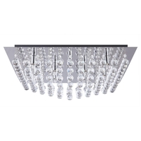 Galaxy K9 Crystal Chrome Flush Ceiling Light
