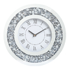 Gatsby Circular Mirror Wall Clock with Smoked Glass - Silver