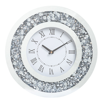 Gatsby Circular Mirror Wall Clock with Smoked Glass - Silver
