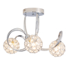 Gem Ball 3 Light Crystal Effect Ball Flush Ceiling Light - Chrome