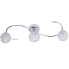 Gem Ball 3 Light S-Shaped Semi Flush Ceiling Light - Chrome