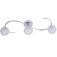 Gem Ball 3 Light S-Shaped Semi Flush Ceiling Light - Chrome
