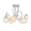 Gem Ball 5 Light Crystal Effect Ball Flush Ceiling Light - Chrome