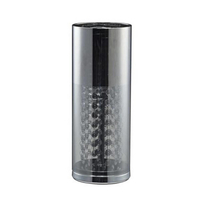 Geneva 1 Light Cylinder Table Lamp - Smoked Grey