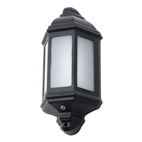 Geneva Outdoor LED Half Wall Lantern with Photocell - Black