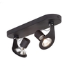 Gino Spiral 2 Light Spotlight Plate in Black