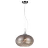 Glass Pendant Light with Smoke Crackle Effect - 1 Light