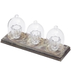 Glass Table Lamp - Tealight Wood Bar - 3 Light