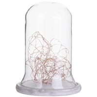 Glass Table Lamp with LED Wire Lights - Bell Jar