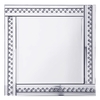 Glitzy Square Mirror with inlaid Crystal Effect Studs - Silver