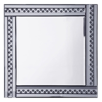 Glitzy Square Mirror with inlaid Crystal Effect Studs - Smoke