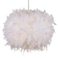 Glow Large Feather Easy to Fit Shade - White