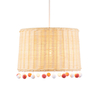 Glow Rattan Pom Pom Easy to Fit Shade - Natural