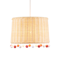 Glow Rattan Pom Pom Easy to Fit Shade - Natural