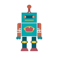 Glow Robot Table Lamp - Blue