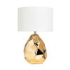 Gold Nugget Table Lamp with Natural Shade - Gold