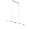 Halo LED 5 Light Acrylic Disc Diner Ceiling Pendant - Chrome