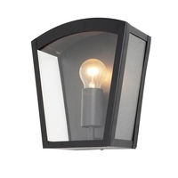 Hamble Outdoor Lantern Curved Wall Light - Black