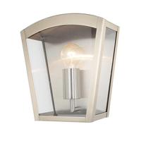 Hamble Outdoor Lantern Curved Wall Light - Stainless Steel