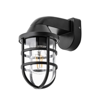 Hamo 1 Light Outdoor Caged Wall Light - Black