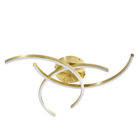 Haza LED Bathroom Flush Ceiling Light - Satin Brass