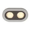 Heka Twin Rounded Aluminium Recessed Downlights - Aluminium