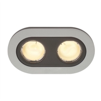 Heka Twin Rounded Aluminium Recessed Downlights - Aluminium