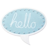 Hello Speech Bubble Wall Light - Blue