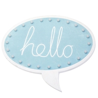 Hello Speech Bubble Wall Light - Blue