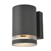 Helo 1 Light Outdoor Grooved Down Wall Light - Dark Grey