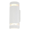 Helo 2 Light Outdoor Grooved Up and Down Wall Light - White