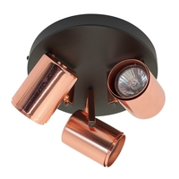 Henna 3 Light Spotlight - Black & Copper