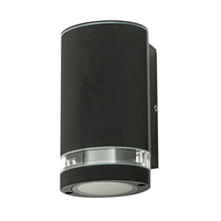 Holme 1 Light Outdoor Cylinder Wall Light - Black