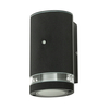 Holme 1 Light Outdoor Cylinder Wall Light with Photocell - Black