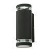Holme 2 Light Up and Down Outdoor Cylinder Wall Light - Black