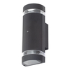 Holme Outdoor 2 Light Wall Light with Photocell - Black