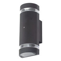 Holme Outdoor 2 Light Wall Light with Photocell - Black