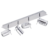 Hugo 4 Light Bathroom Ceiling Spotlight Bar - Chrome