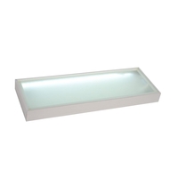 Illuminated Kitchen LED Glass Box Shelf - Cornish 60cm Aluminium