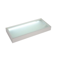 Illuminated Kitchen LED Glass Box Shelf Cornish 45cm - Aluminium