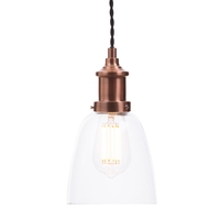 Industrial 1 Light Diner Style Ceiling Pendant - Copper