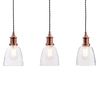 Industrial 3 Light Diner Style Ceiling Pendant - Copper
