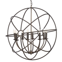 Industrial Chandelier - Ceiling Pendant Orbital 8 Light Gyro Rust