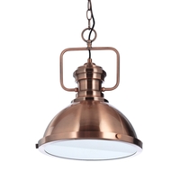 Industrial Style 1 Light Diner Ceiling Pendant - Copper
