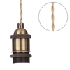 Industrial Style Braided Champagne Cable Ceiling Pendant - Antique Brass