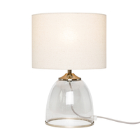 Industrial Style Table Lamp with Drum Shade - Satin Nickel
