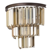 Ingot 3 Tier Crystal Prism Bar Wall Light - Rust