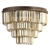 Ingot 7 Light Crystal Prism Bar Flush Ceiling Light - Rust